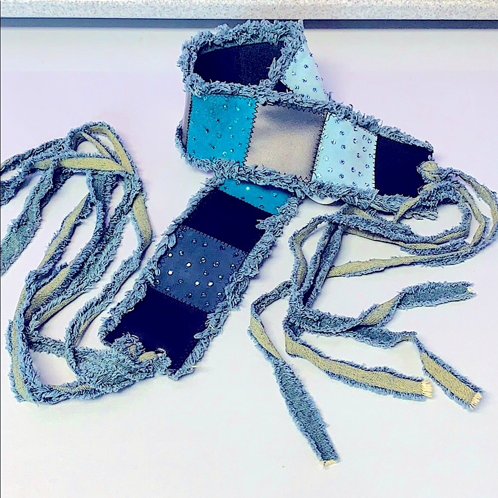 Denim & Diamonds! Swarovski Boho Fringe Denim Belt